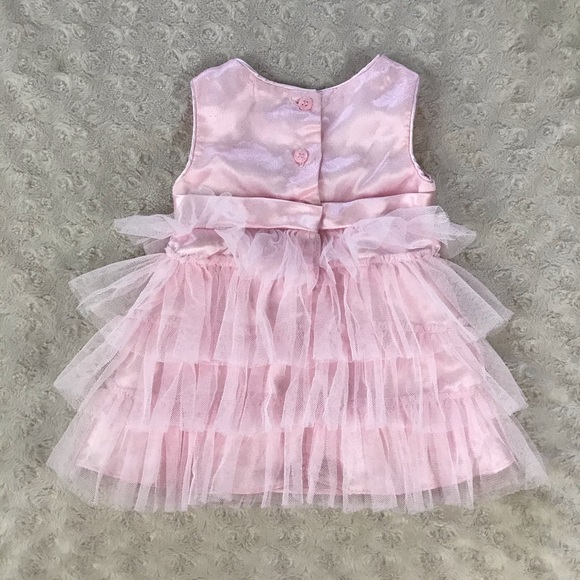 Youngland Baby Pink Dress Tiered Tulle 3-6 Months - Picture 5 of 5